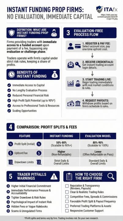 Infográfico - Instant funding prop firm no evaluation: the best guide 2026 Infográfico - Instant funding prop firm no evaluation: the best guide 2026