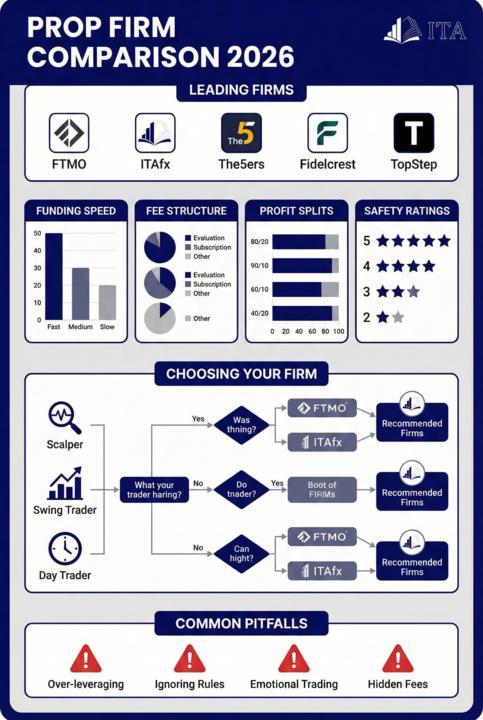 Infográfico - Prop firm comparison 2026: best funded trader platforms ranked Infográfico - Prop firm comparison 2026: best funded trader platforms ranked