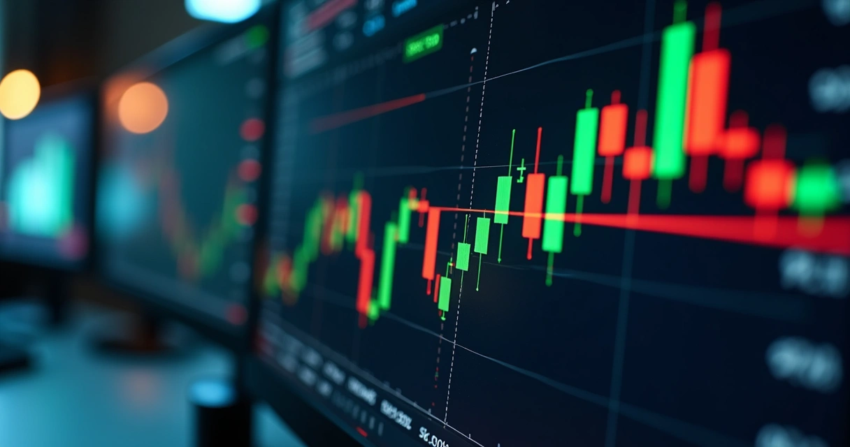 Financial trading chart showing a stop loss level marked with indicators